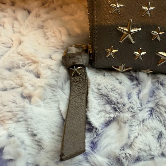 JIMMO CHOO Full Zip Long Wallet - Grey with Silver Stars - Picture 3 of 16